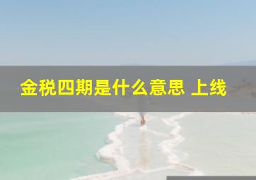 金税四期是什么意思 上线